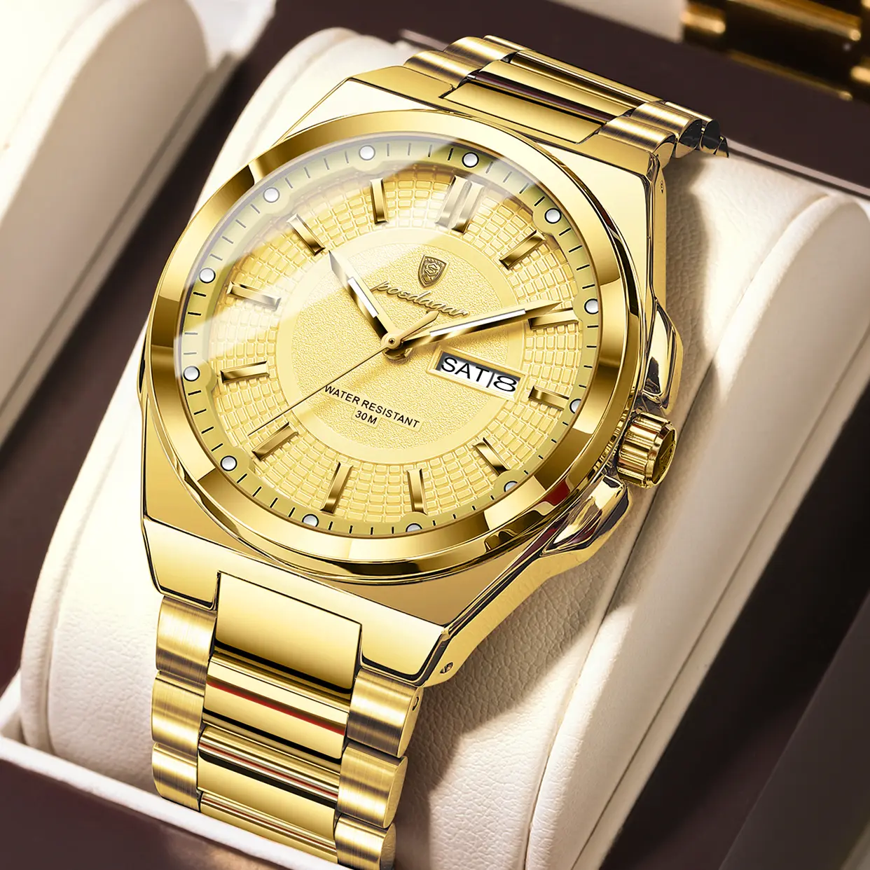 Luxury Men's Wristwatch Stainless Steel Date Week Man Watch Waterproof Luminous Business Fashion Quartz Watches For Men. Reloj de hombre