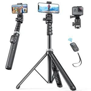 KNIOO Phone Tripod Stand, 55 inch [Strong Sturdy & Resistant] Selfie Stick Tripod, Compatible with GoPro/Camera