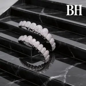 Boys&Hood 8A High Quality Honeycomb Diamond Grillz,Hiphop Accessory for Men Women – Flawless Set for Men & Women
