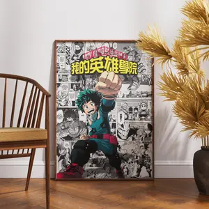 My Hero Academia Manga Poster - Izuku "Deku" Midoriya - Curated Manga Panels - Digital Print