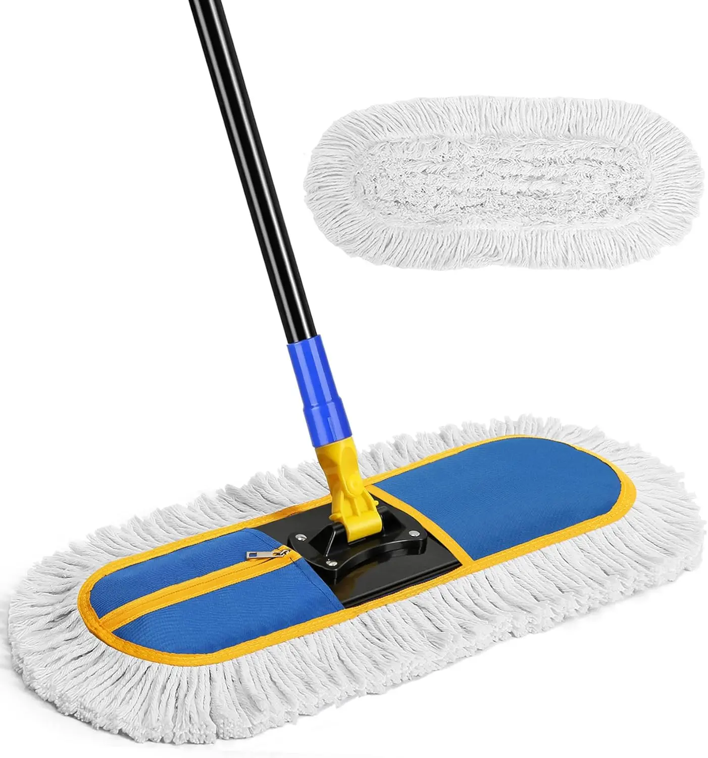 SOBONNE Dust Mop for Hardwood Floors, 56-Inch Long Handle Wet and Dry Floor Duster