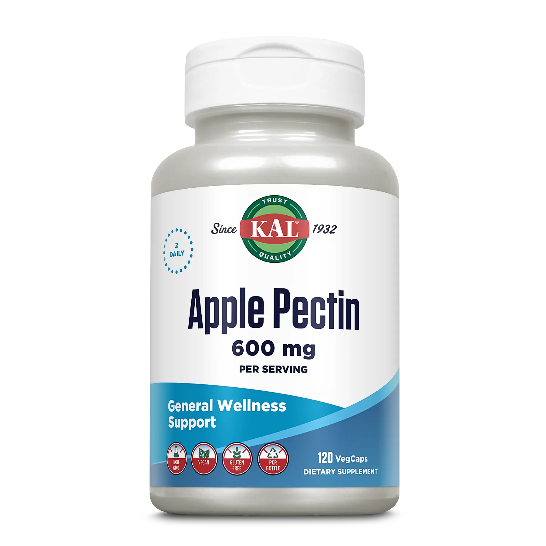 Apple Pectin Vegcaps 600 mg - Natural Fiber Supplement for Digestion Support