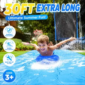 Slip Water Slide, 30FT Extra Long Heavy Duty Slip Lawn Water Slide for Kids Adults with 2 Bodyboards, Slip Water Slides for Kids Backyard Garden Summer Outdoor Water Toys Party Play   summersale