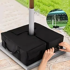 Waterproof Square Umbrella Base Weight Bag, Side Slot Opening Design, Ideal for Outdoor Patio Umbrellas, Durable Sandbag Accessory