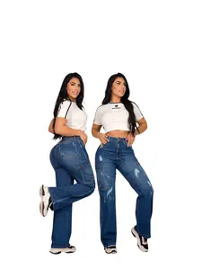 15-Jeans Colombianos- Cargo Wide Leg Jeans – Ref. Helena