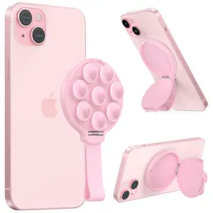 Magnetic Suction Phone Mount for MagSafe Case, Silicone Suction Cup Stand Grip Holder, Designed for iPhone 16 Pro Max/15/14/13/12 Series, Hands-Free Selfie/Video for Content Creator/Influencer