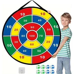 Random Color Large Sticky Ball Dart Board with 12 Balls (1 Set), Indoor Fun Sticky Ball Dart Board Toy Set, Sports Toy for Entertaining, Darts Sets