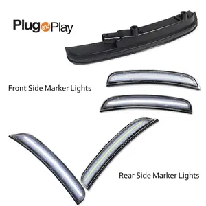 CHARGER CLEAR WHITE LED SIDE MARKER LIGHTS FRONT & REAR SET FOR  DODGE 2015 2016 2017 2018 2019 2020 2021 2022 2023 Replace OEM 68214404AA, 68214405AA, CH2551133, CH2550133