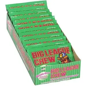 Big League Chew Bubblegum Watermelon 2.12 Oz Pack of 12 Wild Pitch Flavor Made in the USA Snack