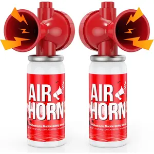 2 Pack Air Horn, 122dB Loud Safety Air Horns for Boating  & Sporting Events, Handheld Marine Horn with Easy Button  for  Signals & , 1.4oz