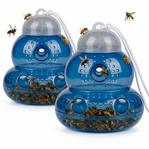 Wasp Trap Outdoor Hanging, Bee Traps Catcher, Effective Outdoor Wasp Killer Insect Catcher, New Upgrade Non-Toxic Reusable Hornet Yellow Jacket Trap