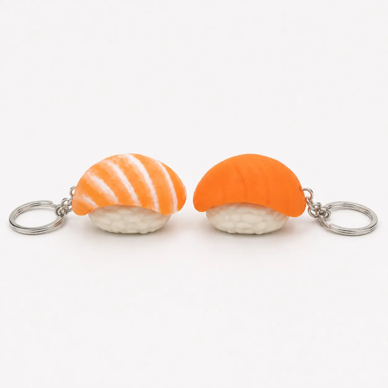 Sushi Clicker Keychain, Salmon Nigiri Food Design Fidget Accessory with Key Ring, Cute Japanese Food Collectible Novelty Gift for Sushi Lovers, Foodies and Sushi Fans