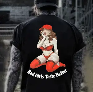 Bad Girls Taste Better Sexy Blonde Girl Print T-shirt, hoodie unisex fashion, soft fabric, loose fit.