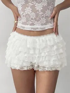 Women's Cake Short Skirt Lace Elastic Casual Loose Fit Breathable Street Style Summer Bottom Womenswear