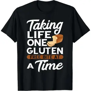 100% Cotton Taking Life One Gluten Free Gluten Celiac Disease Gluten T-Shirt