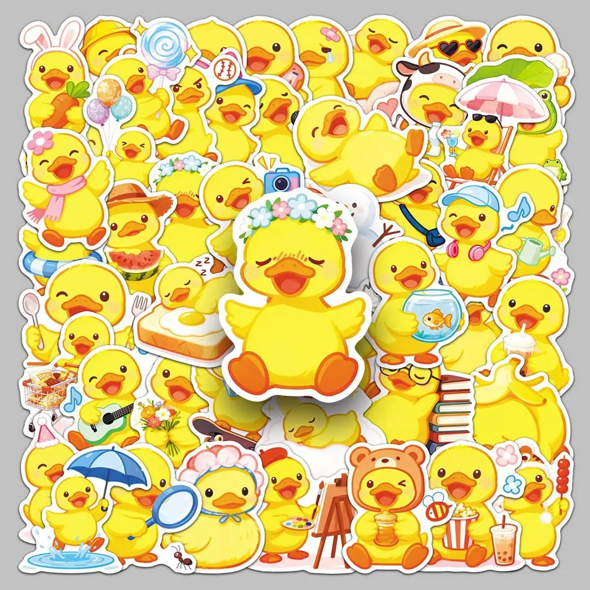 51pieces cute duck ah cute creative cartoon Self Adhesive Stickers diy handbook photo album pencil box desktop Sticker Set