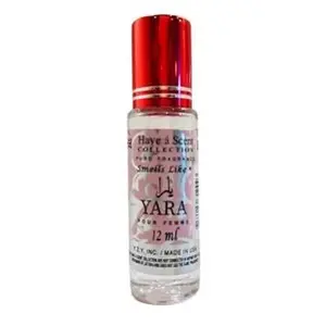 Yara 10ml 0.34 oz Roll On Oil Long Lasting For Women Scent Vanilla Scented Aroma Fragrance Concentrated Cologne Cosmetic Unisex Perfume Roller-On Liquid Regular Edition Alcohol-Free Heliotrope Sandalwood Tangerine Vanilla Musk Wood Notes