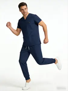 Thin Scrub Set Men Breathable Sweat Absorbing Nurse Uniform SPA Workwear