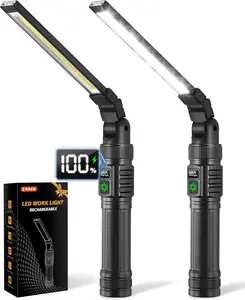 2Pack Rechargeable Magnetic Work Light with All Aluminum Body, High Brightness LED for Car Repair and Maintenance, Multi Mode Mechanic Flashlight with Flexible Rotation, Durable Tool Lighting Essential and Practical Gift Idea
