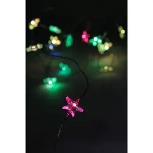 Flashing Rainbow Star String Lights - Battery Operated