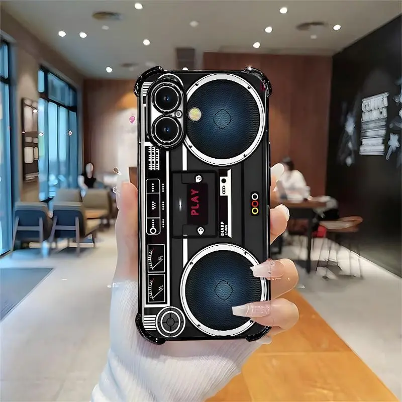Vintage 80s Boombox Cassette Phone Case for 【iPhone 16 Plus】 | MagSafe Ready, Unique Cool Design Protective Case.666