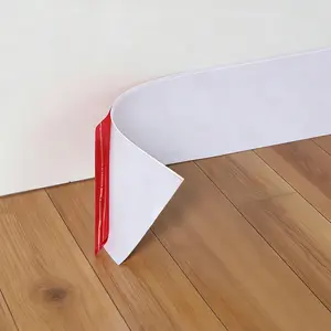 Vinyl Wall Base Baseboard Molding Trim, Peel-and-Stick Flexible Self-Adhesive Rubber Wall Base Trim, Vinyl Baseboards, Suitable for Garage Floors and Walls, Bathroom Cabinets, 4 Inch x 60 , White