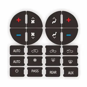 2PCS Dash Button Stickers, Radio Electrical Accessories, Automotive Decals for Fixing Ruined Faded A/C Control Buttons, AC Dash Repair Kit Decal Stickers Replacement for Most Cars