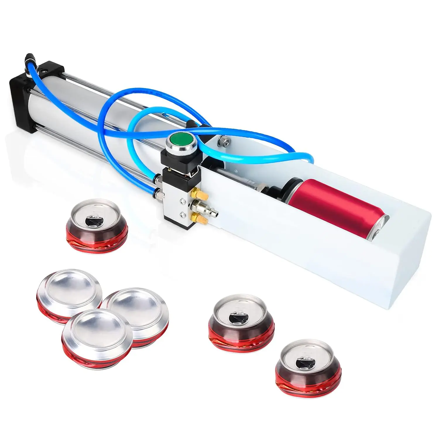 TAISHER Foot Valve/Push Valve Aluminum Can Crusher，Eco-Friendly Recycling Tool，Heavy Duty Pneumatic Cylinder Soda Beer Can Crusher