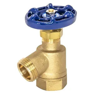 Bent Nose Garden Hose Valve, 3/4 in FIP x 3/4 in MHT, Brass, 20255