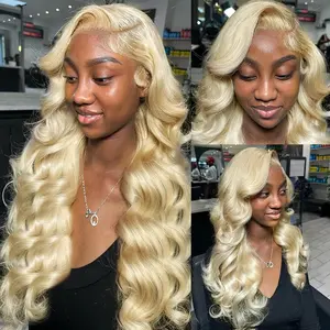 30 Inch 613 Lace Front Wig Human Hair Blonde 13X4 HD Transparent Lace Front Wigs Human Hair 180% Density Blonde Glueless Wigs 613 HD Body Wig Lace Frontal Wig Pre Plucked