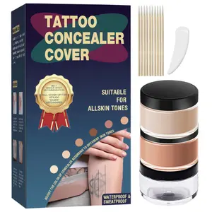Tattoo Concealer Cover – Waterproof & Sweatproof – Full Coverage for Vitiligo, Scars, Birthmarks, Bruises & Tattoos – Suitable for All Skin Tones – No.1 Makeup Artist Recommended – 2 Shades Available