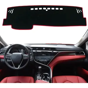 for Toyota Camry Accessories 2024 2023 2022 2021 2020 2019 2018 Dash Cover Dashboard Cover Mat Custom Fit Center Console Cover Sunshield Protector Pad(Red Trim)