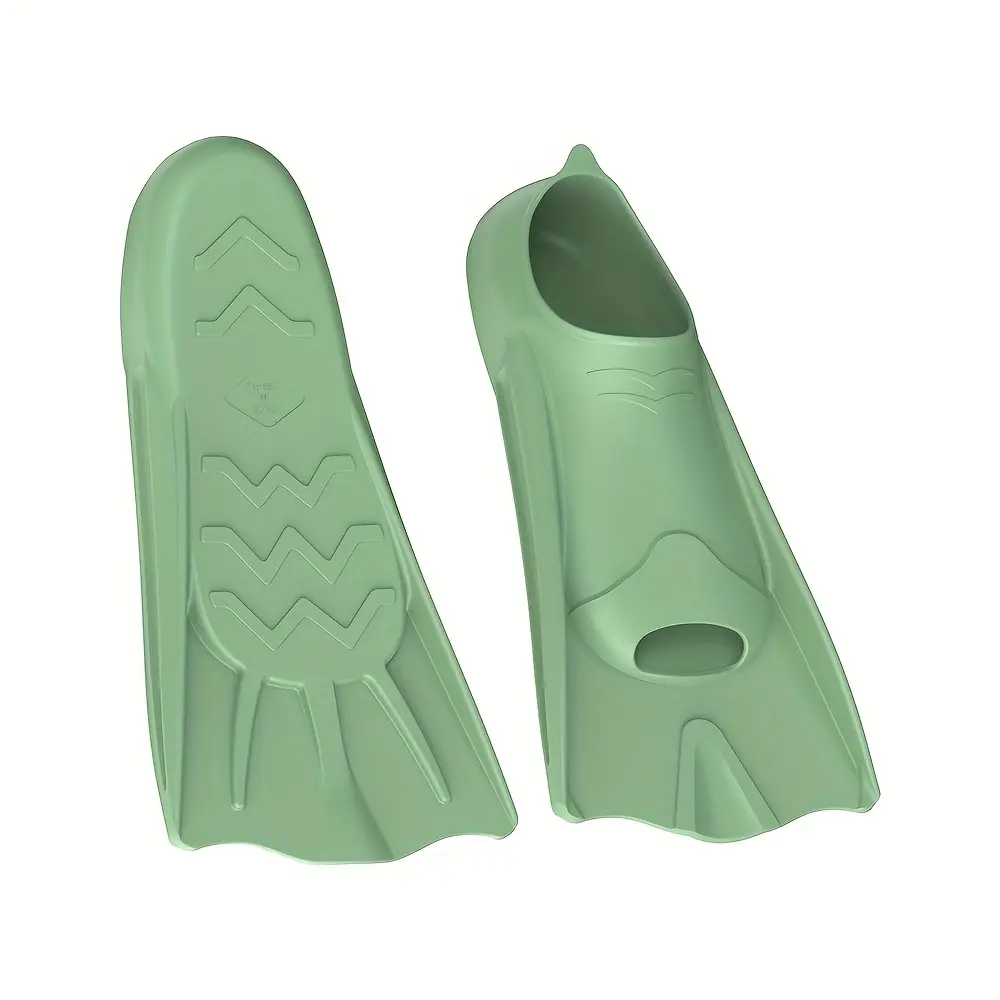 [Silicone Short Fins Snorkeling] Professional Silicone Short Fins - Freestyle, Breaststroke, Swimming Fins - Convenient Net Bag Packaging