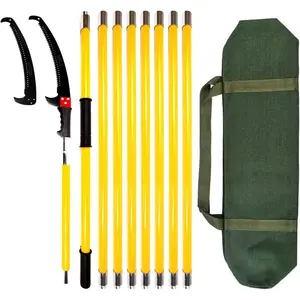 30  Tree Pole Pruner, Durable Tree Trimmers Handle, Manual Branches Trimmer for Garden Tools Loppers Hand Pole Saws Extendable Height with  and Storage Pocket
