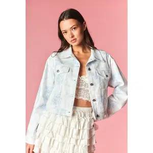 Blue Blooms Toile Denim Jacket