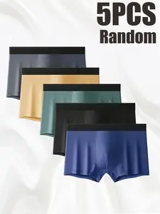 Men's Underwear Set, Fitted Soft Breathable Comfort Design, Ideal for Sports & Casual Wear, Pack of 5 Pieces, Random Colors Available