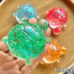 Sugar Turtle Sensory Stress Relief Toy, Glittering Sugar Turtle Squeeze Toy, Sticky Pressure Ball, Soft Candy, Party Snack, Gift Box Filler