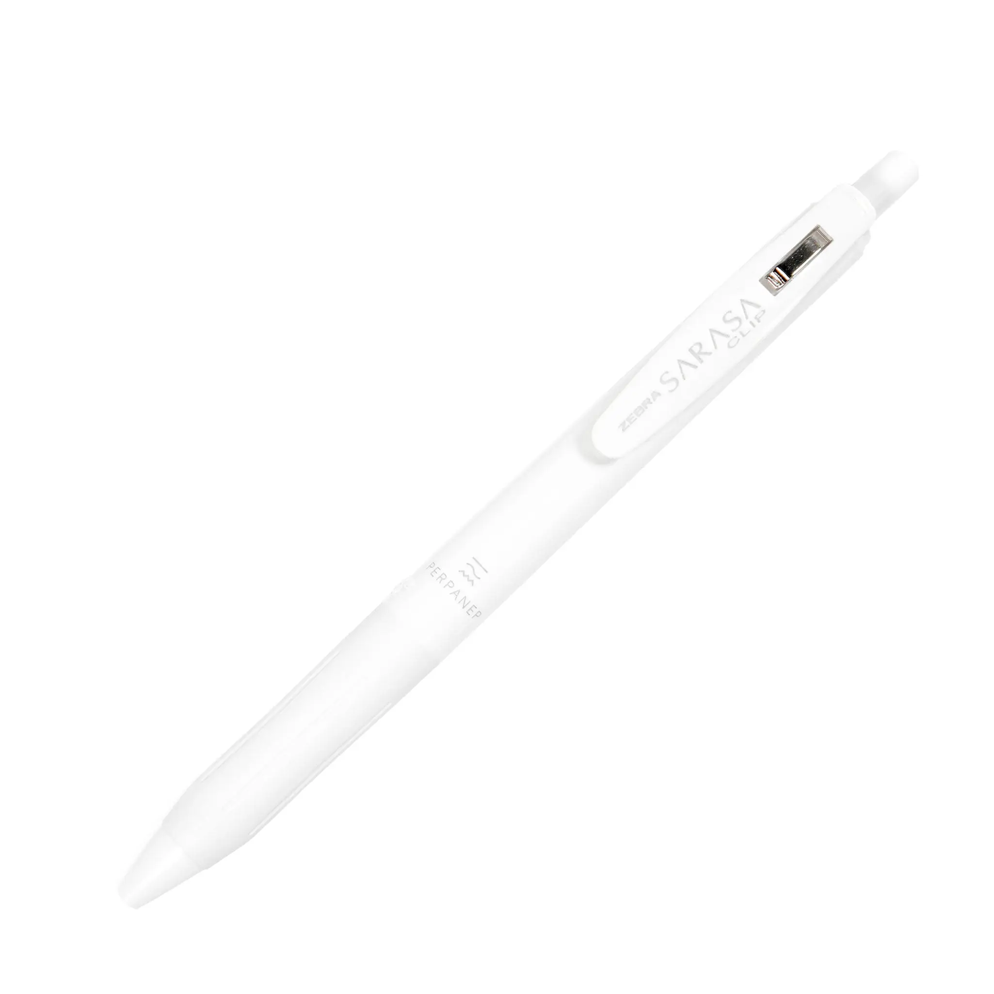 Kokuyo x Zebra Sarasa Clip Perpanep Pen - Limited Edition White Body with Binder Clip & Black Gel Ink 0.5mm Rollerball Nib