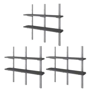Suncast Vertical Shed 6 Shelf Kit Space Saving Wall Mount Outdoor Storage, Black