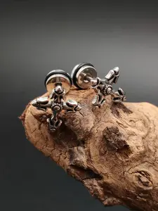 Cross earrings for men and boys, waterproof stainless steel stud earrings, rock punk prayer jewelry Halloween gift Studded Cross Earrings
