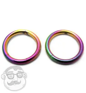 Rainbow PVD Stainless Steel Segment Hoop Ring