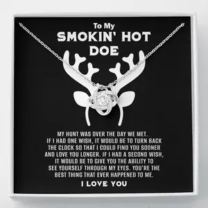 To My Smokin' Hot Doe Necklace Cowgirl Necklace Hunting Gift From Husband Hunter Gifts Wife Heart Necklace Valentines.