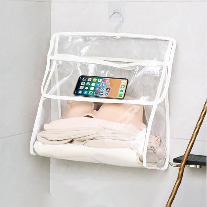 Transparent Bathroom Hanging Clothes Bag Hanging Bathroom Wash Bag Dorm Supplies Dorm Room Essentials Waterproof Shower Storage Organizer phone mount