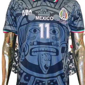 ABA Sport Mexico Copa Mundial 98 Jersey with Unique Aztec Design and Number 11 for Soccer Fans Official Team Colors