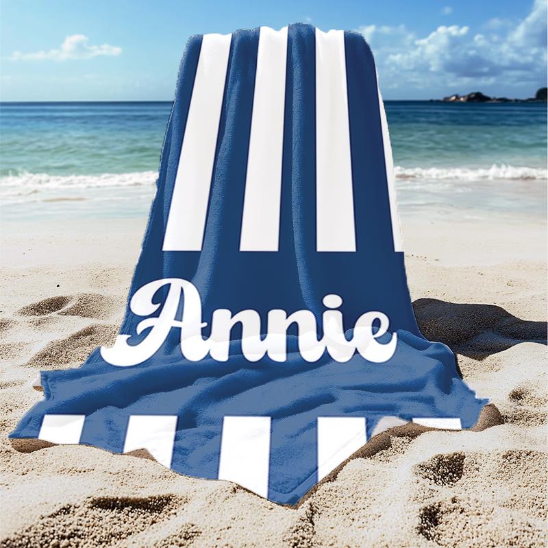 Personalized Classic Striped Beach Towel, Custom Name Summer Pool Towel for Girls Personalized Classic Striped Beach Towel, Custom Name Summer Pool Towel for Girls
