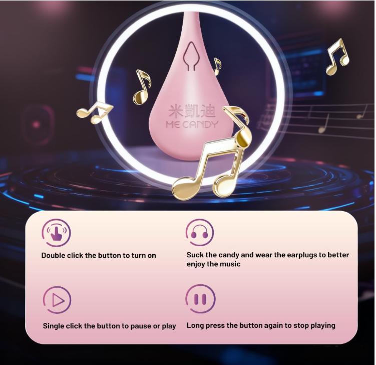 Candy Master MeCandy 4D Music Lollipop Bear Strawberry Dinosaur Love Heart Fruity Flavor Sugar Free Singing Lollipop with Interactive Button Controls Taste Fun