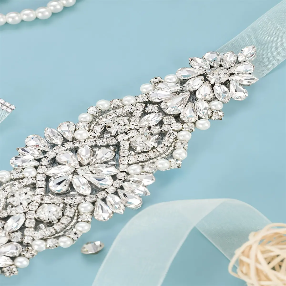 Handcrafted Rhinestone Bridal Belt] Rhinestone Bridal Belt Wedding Dress  Waist Chain Sash Faux Pearl Beaded Belt Handcrafted Wedding Accessories For  Bridesmaid - TikTok Shop