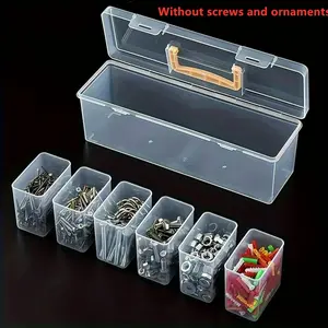 7-Piece Tool Parts Storage Set, Transparent Handheld Organizer Box, Durable Eco-Friendly Material, Anti-Drop Impact Resistant, Toolbox Storage Box