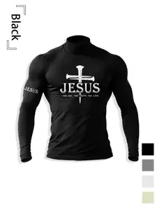 Men's Long Sleeve High Neck Thermal Pajamas, Single Piece Letter Print Thermal Underwear, Comfortable Soft Fabric, Winter Outdoor Sports Thermal Menswear