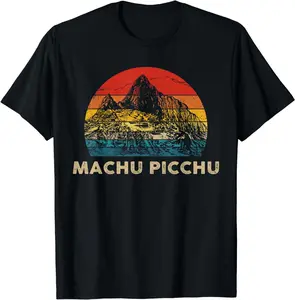 100% Cotton Fashion Garment Vintage Machu Picchu T-Shirt - Peru Souvenir T Shirt